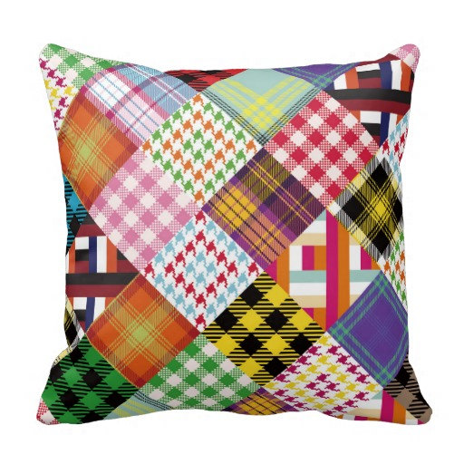 Colorful Scotland England Plaid Fabric Mash Splicing,green,red,yellow Personalized Linen Geometric Pillow,outdoor Lumbar Pillow,cushions
