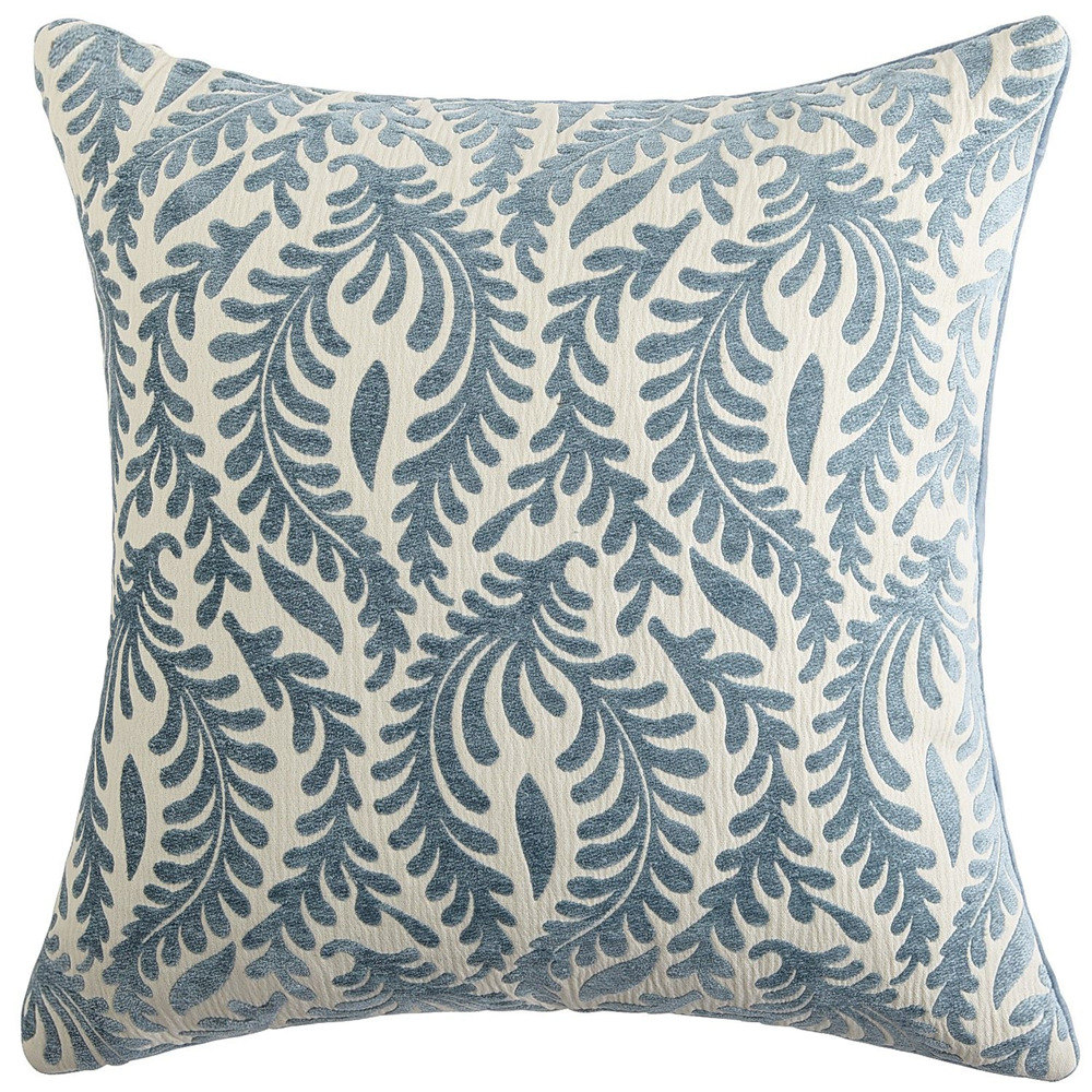 Yellow Green Denim Color Dancing Fronds Cushion Pillow For Home