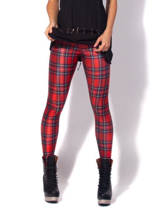 plaid yoga leggings