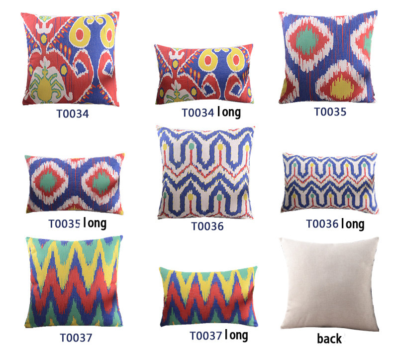 Red/yellow/navy Blue/turquoise Throw Pillows,throw Pillow Sofa Ikat